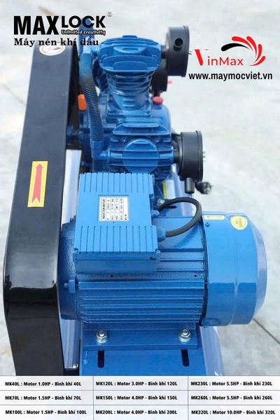Máy Nén Khí Dây Đai 4HP 150L Maxlock MK150L
