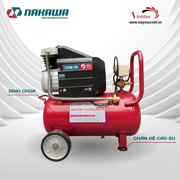 Máy Nén Khí Đầu Liền 2 Tụ NAKAWA NK30PRO