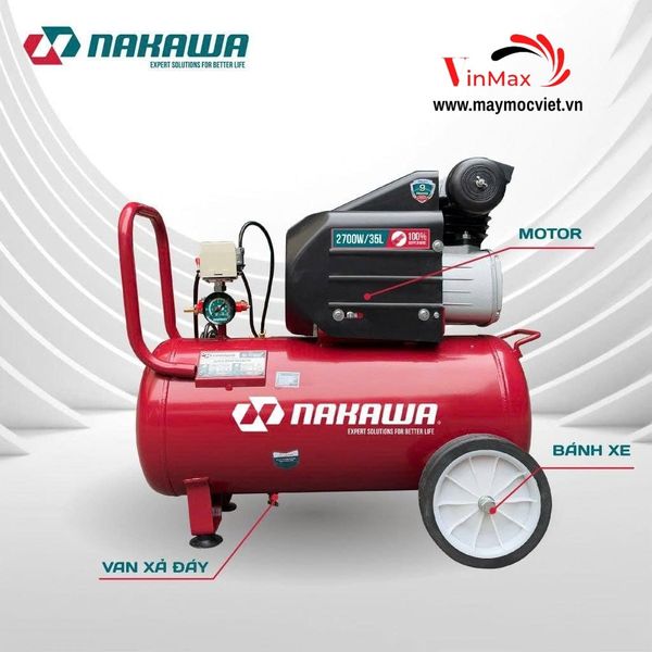 Máy Nén Khí Đầu Liền 2 Tụ NAKAWA NK35PRO