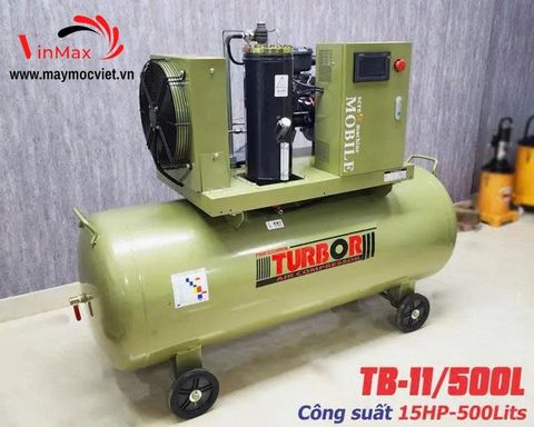 Máy nén khí trục vít di động mini biến tần TurBor TB-11/500L 15HP