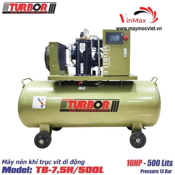 Máy nén khí trục vít di động TurBor TB-7.5H/500L 10HP