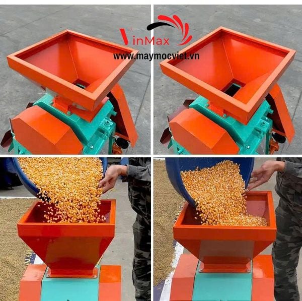 Máy Nghiền Ngô Vỡ Mảnh Có Sàng Rung 1 Pha Turbo TBN700R