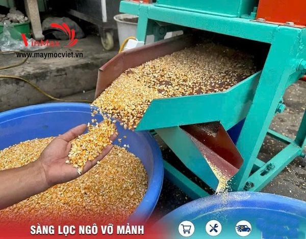 Máy Nghiền Ngô Vỡ Mảnh Có Sàng Rung 1 Pha Turbo TBN700R