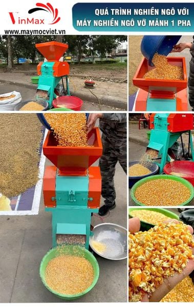Máy Nghiền Ngô Vỡ Mảnh 1 Pha Turbo TBN700