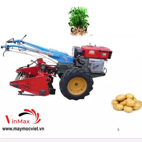 Máy Thu Hoạch Khoai Tây Gắn Máy Cày Dắt Tay D15 Turbo TBK1560