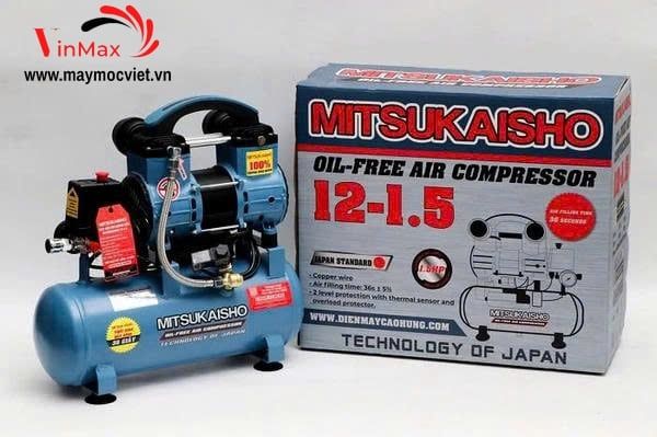 Máy Nén Khí Không Dầu giảm âm Mitsukaisho 12L – 1.5HP new