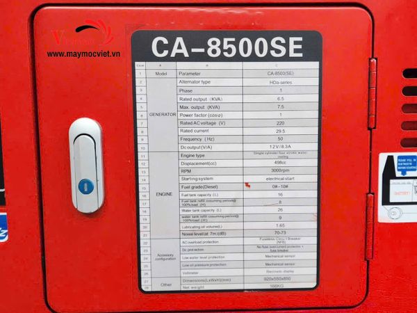 Máy Phát Điện Dầu Cater CA-8500SE