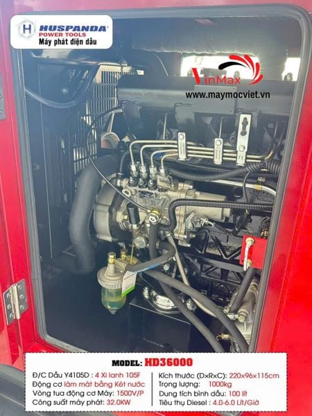 Máy Phát Điện Diesel Huspanda HD36000 32KW