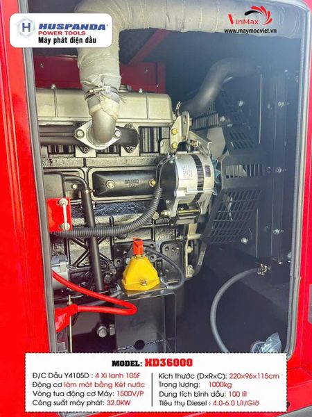 Máy Phát Điện Diesel Huspanda HD36000 32KW