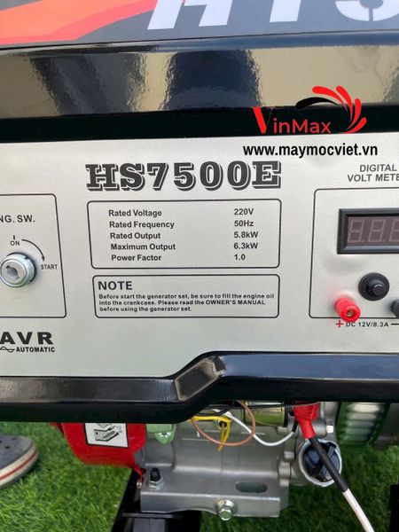 Máy Phát Điện Chạy Xăng Đề Điện Hysen HS7500E