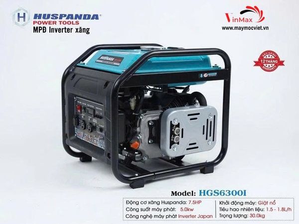Máy Phát Điện Chạy Xăng Inverter HUSPANDA 5KW HGS6300I