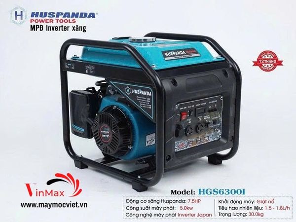 Máy Phát Điện Chạy Xăng Inverter HUSPANDA 5KW HGS6300I