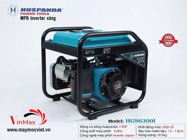 Máy Phát Điện Chạy Xăng Inverter HUSPANDA 5KW HGS6300I