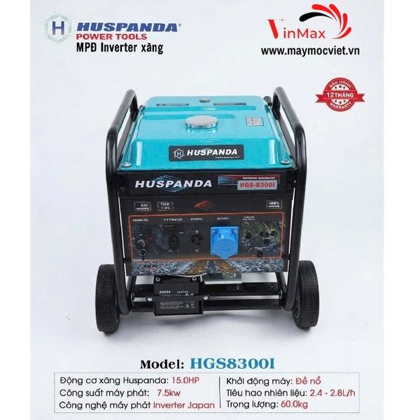 Máy Phát Điện Chạy Xăng Inverter 7.5kW Huspanda HGS8300I