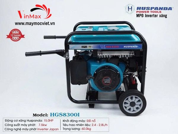 Máy Phát Điện Chạy Xăng Inverter 7.5kW Huspanda HGS8300I