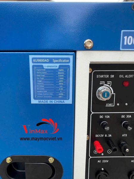 Máy Phát Điện Chạy Dầu Diesel 7KW Kujoyo KU9800AD Đề Điện