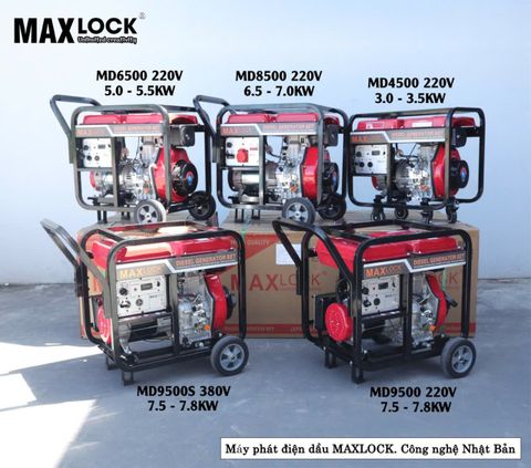 Máy Phát Điện Dầu MAXLOCK MD9500S 7.8KW 380V