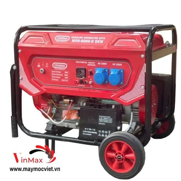 Máy Phát Điện Chạy Xăng 5KW Oshima MPD-5000-D Có Đề