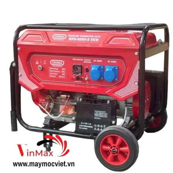 Máy Phát Điện Chạy Xăng 5KW Oshima MPD-5000-D Có Đề