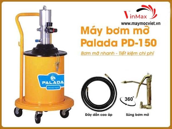 Máy bơm mỡ dùng khí nén Palada PD150