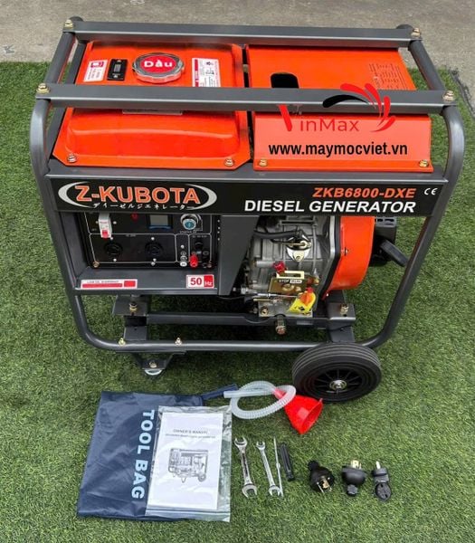 Máy Phát Điện Chạy Dầu 5.5kW Z-Kubota ZKB6800-DXE