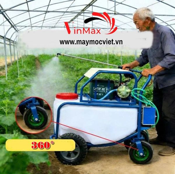 Máy Phun Thuốc Di Động 75 Lít Chạy Ắc Quy Dây Hơi Tự Rút 20m Turbo TB7520