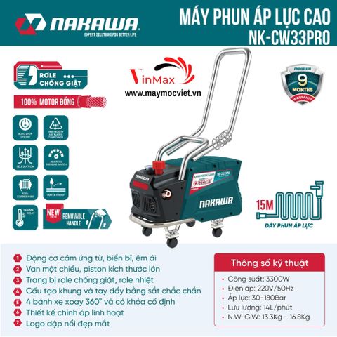 Máy Phun Áp Lực Cao NAKAWA NK-CW33PRO