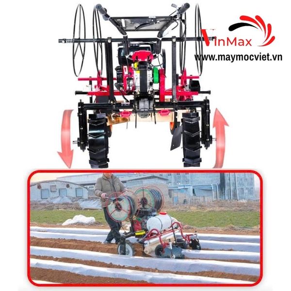 Máy Trải Dây Tưới Kèm Trải Bạt Phủ Chống Cỏ Turbo TBB170