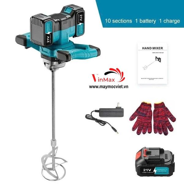 Máy Trộn Sơn, Xi Măng, Bột Trét Tường Mini Dùng Pin Turbo TBS21