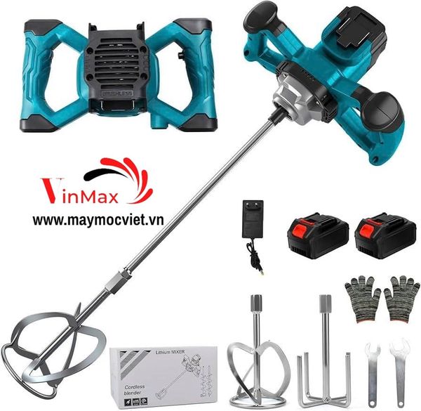 Máy Trộn Sơn, Xi Măng, Bột Trét Tường Mini Dùng Pin Turbo TBS21