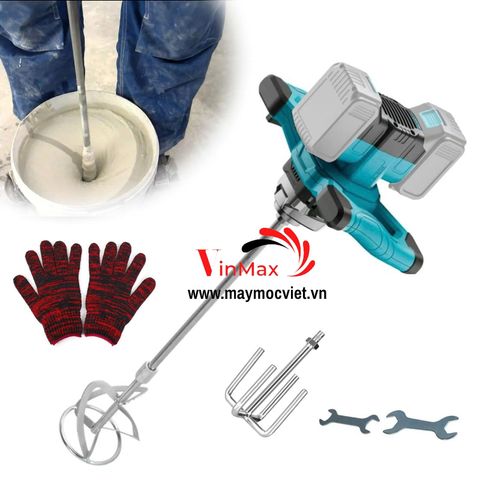 Máy Trộn Sơn, Xi Măng, Bột Trét Tường Mini Dùng Pin Turbo TBS21