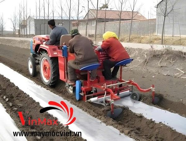 Máy Trồng Khoai Tây, Đào Rãnh, Gieo Hạt, Bón Phân, Che Phủ 2 Hàng Turbo TBK2