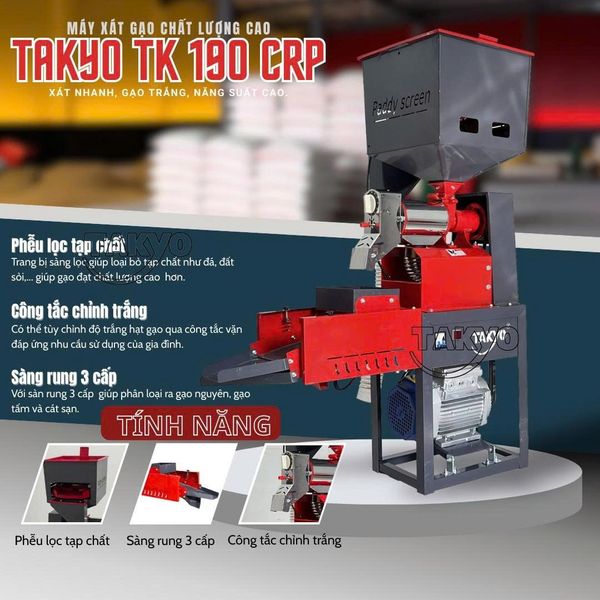 Máy xay xát lúa gạo đa năng TAKYO TK 190 CRP