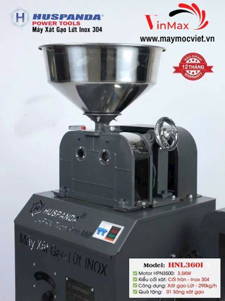 Máy Xát Gạo Lứt Huspanda HNL360I INOX