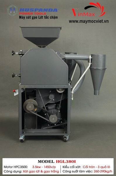Máy Xát Gạo Lứt Inox 304 HUSPANDA HGL380I