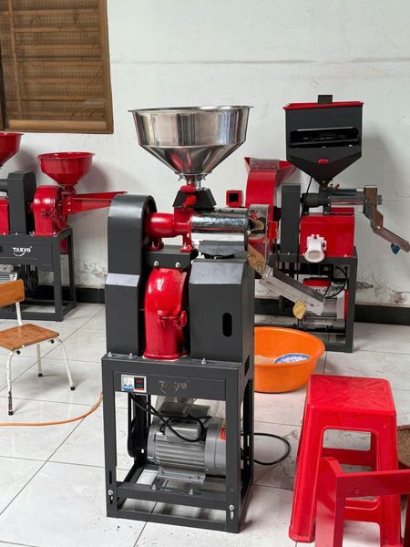 Máy xát gạo trắng mini Takyo TK195 phễu inox