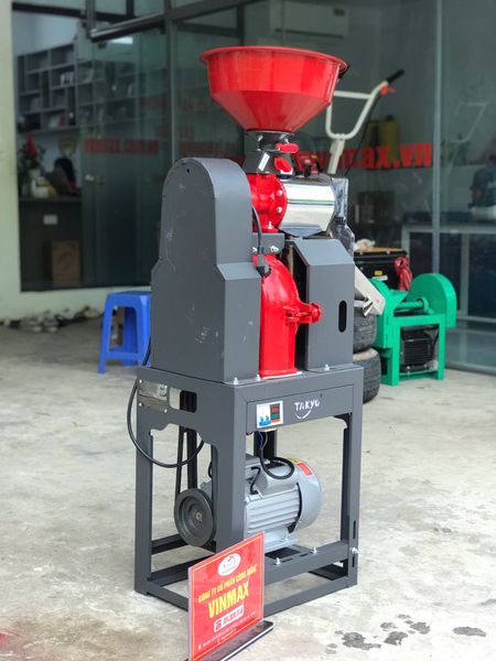 Máy Xát Gạo Takyo TK195R Sàng Rung Lọc Sạn, Đầu Xát Inox