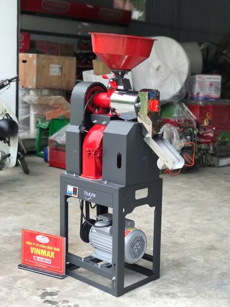 Máy Xát Gạo Takyo TK195R Sàng Rung Lọc Sạn, Đầu Xát Inox