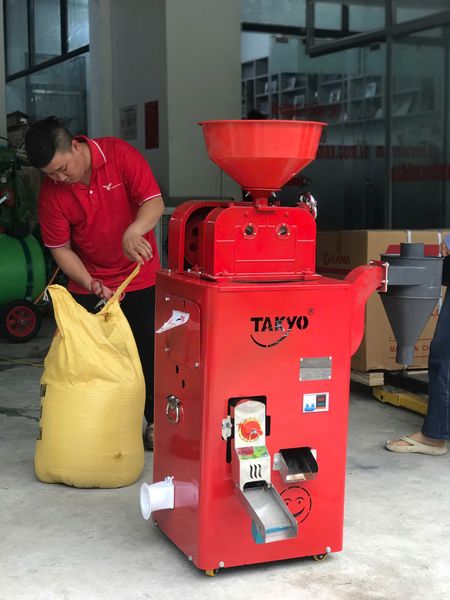 Máy xát gạo lứt, gạo trắng tách trấu, cám Takyo TK250