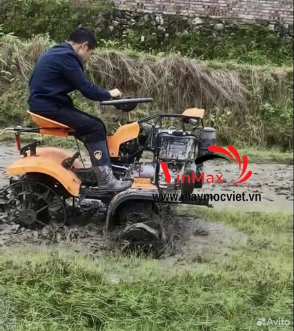 Máy cày ngồi lái 4 bánh chạy dầu Turbo TBD195