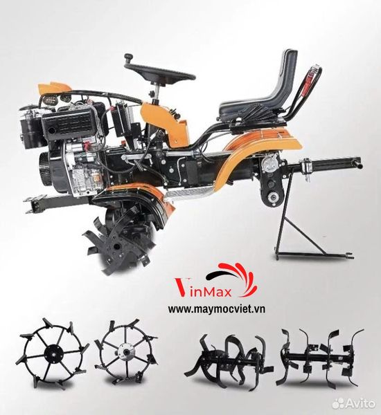 Máy cày ngồi lái 4 bánh chạy dầu Turbo TBD195