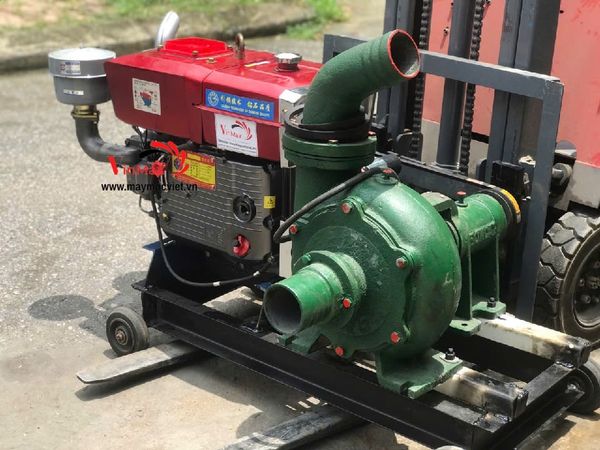 Máy Hút Cát Sên 100 Buồng 40 Cánh Gang Đầu Nổ D24 Đề Điện B10024