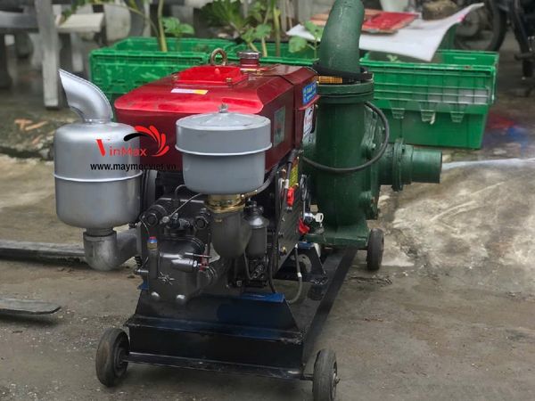 Máy Hút Cát Sên 100 Buồng 40 Cánh Gang Đầu Nổ D24 Đề Điện B10024