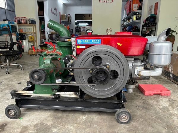 Máy Hút Cát Sên 100 Buồng 40 Cánh Gang Đầu Nổ D24 Đề Điện B10024