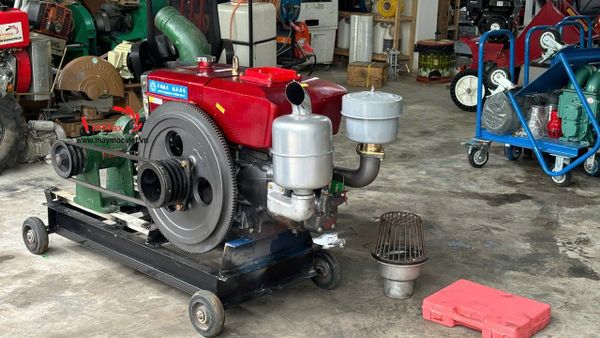 Máy Hút Cát Sên 100 Buồng 40 Cánh Gang Đầu Nổ D24 Đề Điện B10024