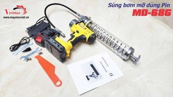 Súng bơm mỡ cầm tay dùng Pin TOPMAX MD-68G