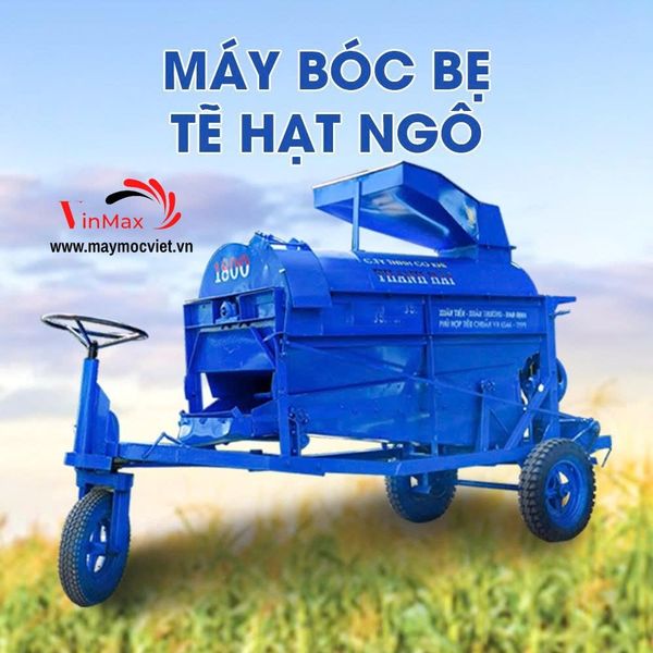 Máy bóc ngô cả áo ngồi lái đầu nổ D24 đề điện Turbo TBTN24