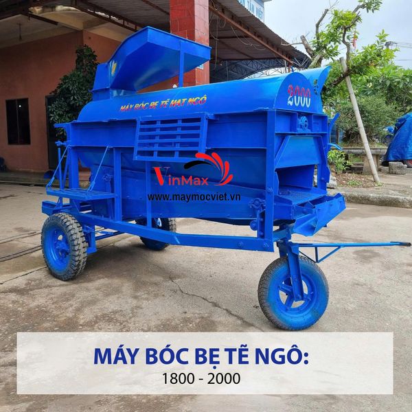 Máy bóc ngô cả áo ngồi lái đầu nổ D24 đề điện Turbo TBTN24