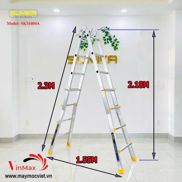 Thang nhôm chữ A rút lồng SUMIKA SKM404A