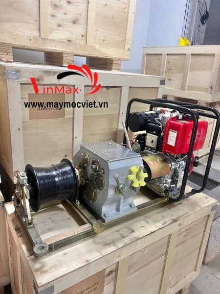 Máy Tời Cáp 3 Tấn Chạy Dầu Phanh Hãm Turbo TBT3000